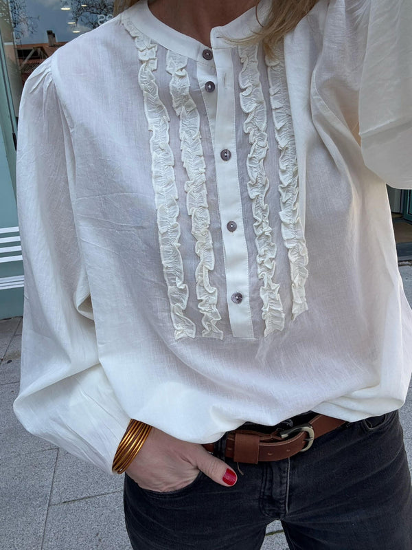 camisa cruda jareta pecho
