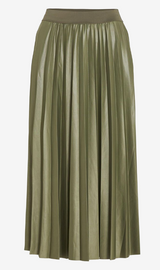 falda tablas brillo verde