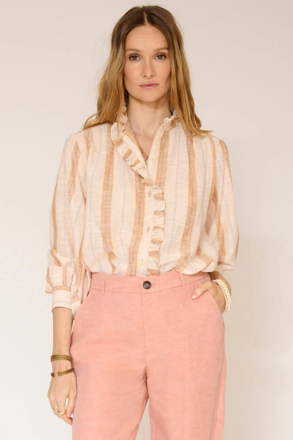 camisa rayas con volante