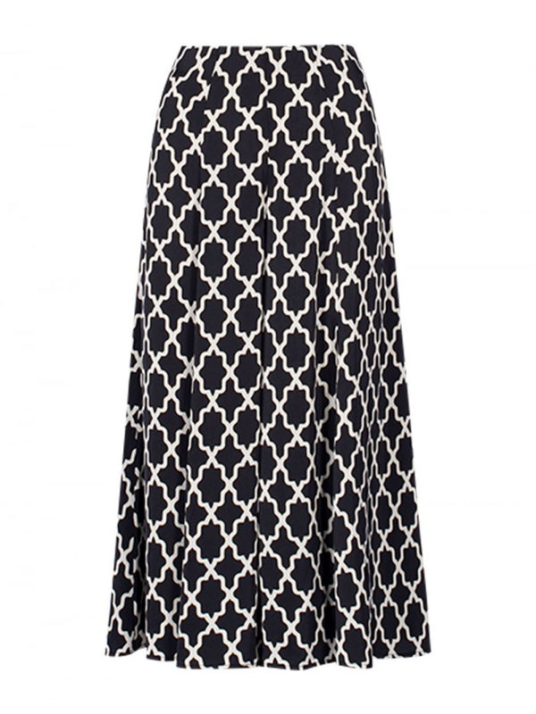 PANTALON NEGRO GEOMETRICO PATA ANCHA