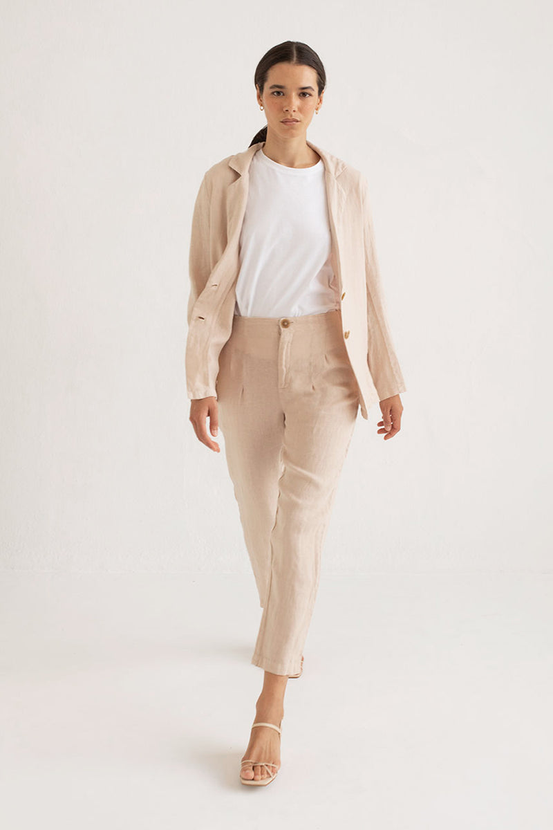 pantalon largo de lino