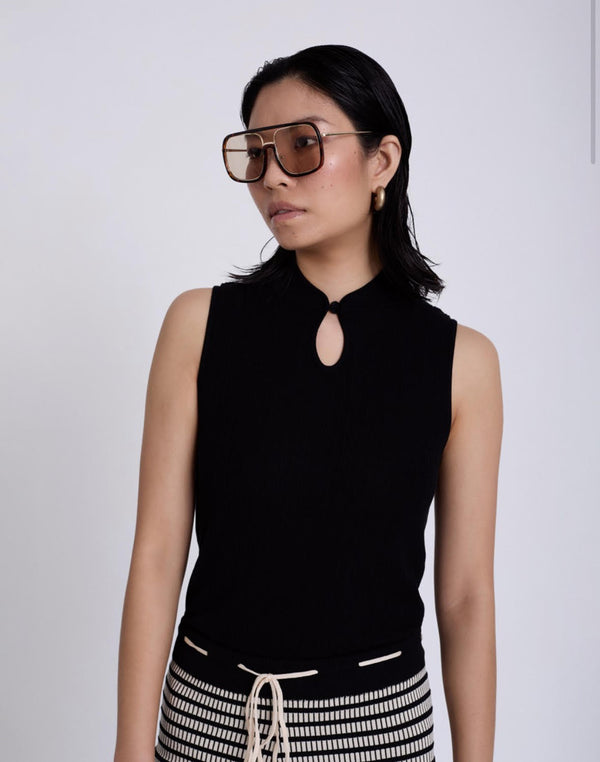 top canale tencel sin mangas