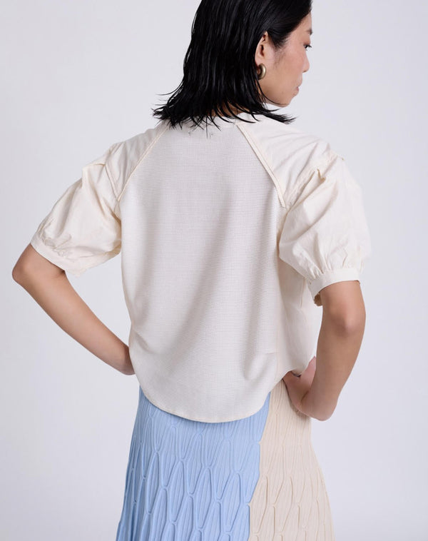 camiseta bimateria popelin