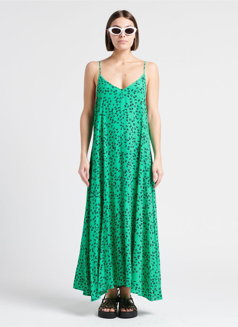 vestido estampado tirantes verde