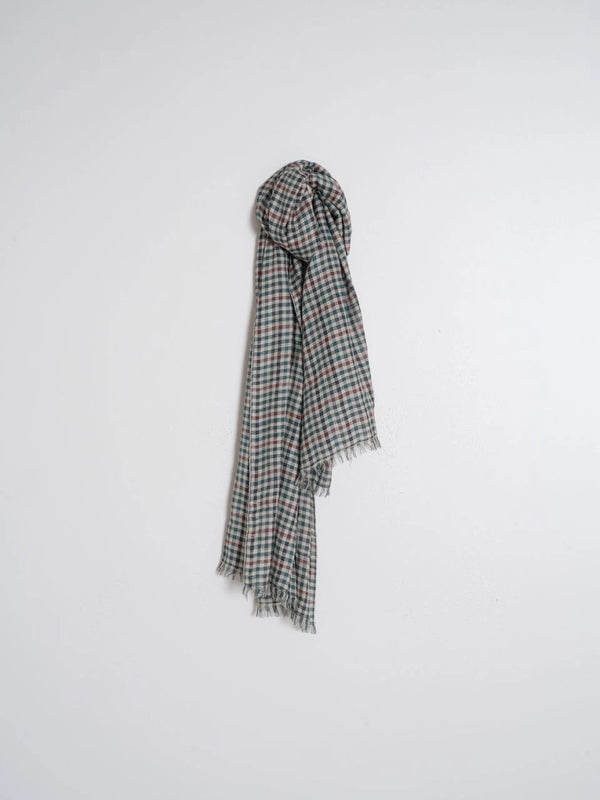 Foulard cuadros azul/burdeos