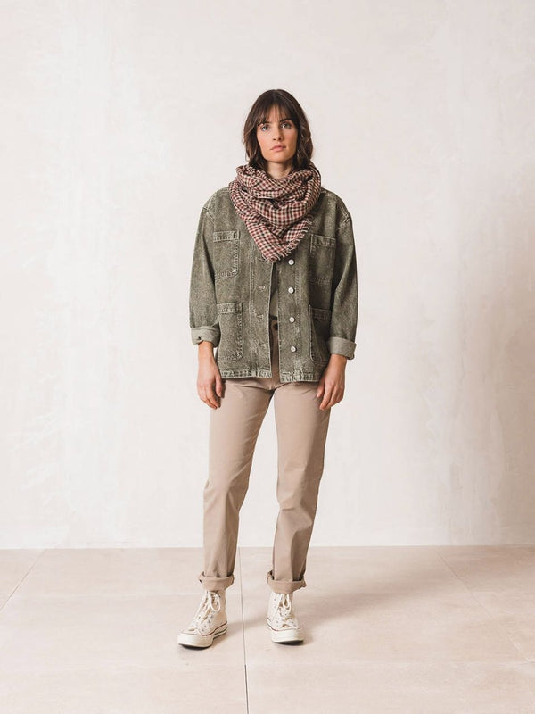 Foulard cuadros caldero/verde/marron