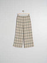 Pantalon elastico recto ancho cuadros