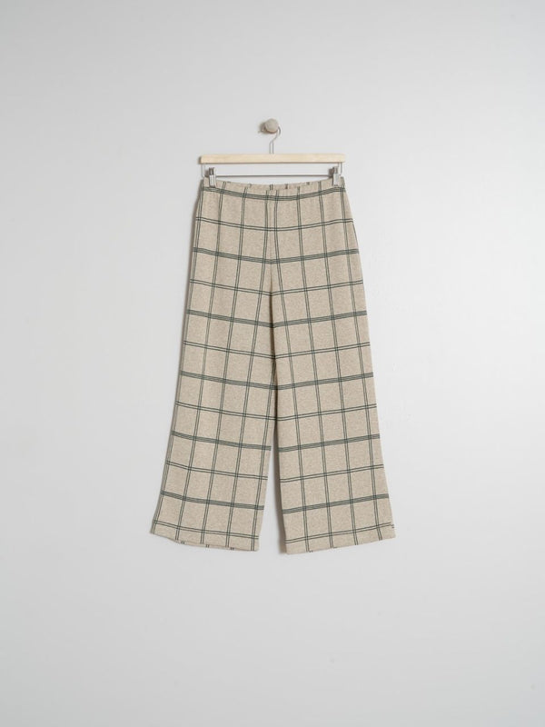 Pantalon elastico recto ancho cuadros