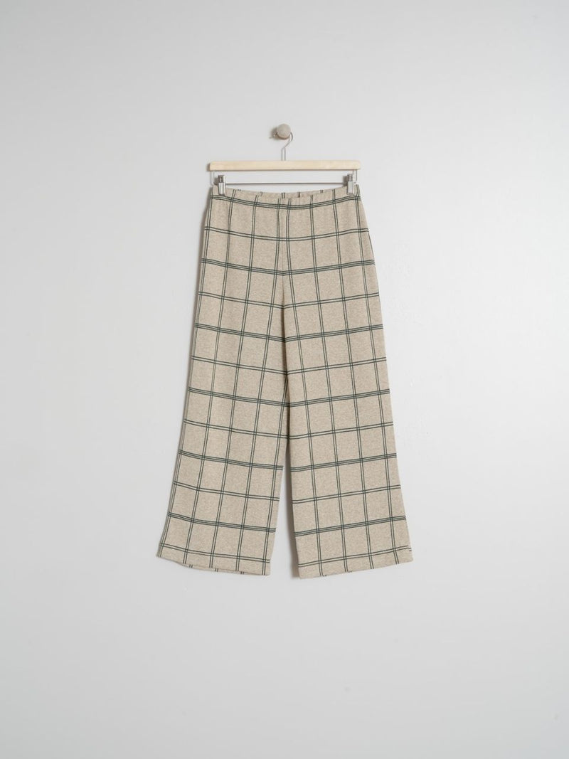 Pantalon elastico recto ancho cuadros