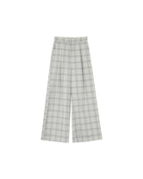 Pantalon cuadros blanco/gris pata ancha