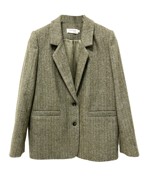 Blazer espiguilla verde