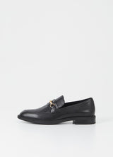 Zapato negro hebilla dorada