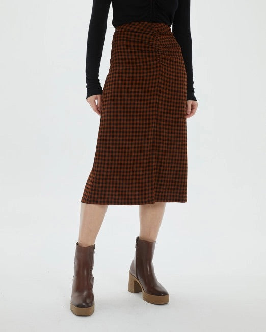 Falda midi entalladacuadros
