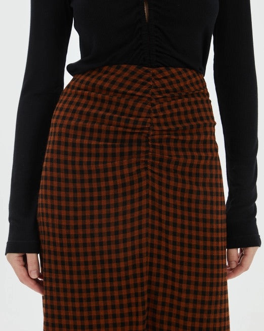 Falda midi entalladacuadros