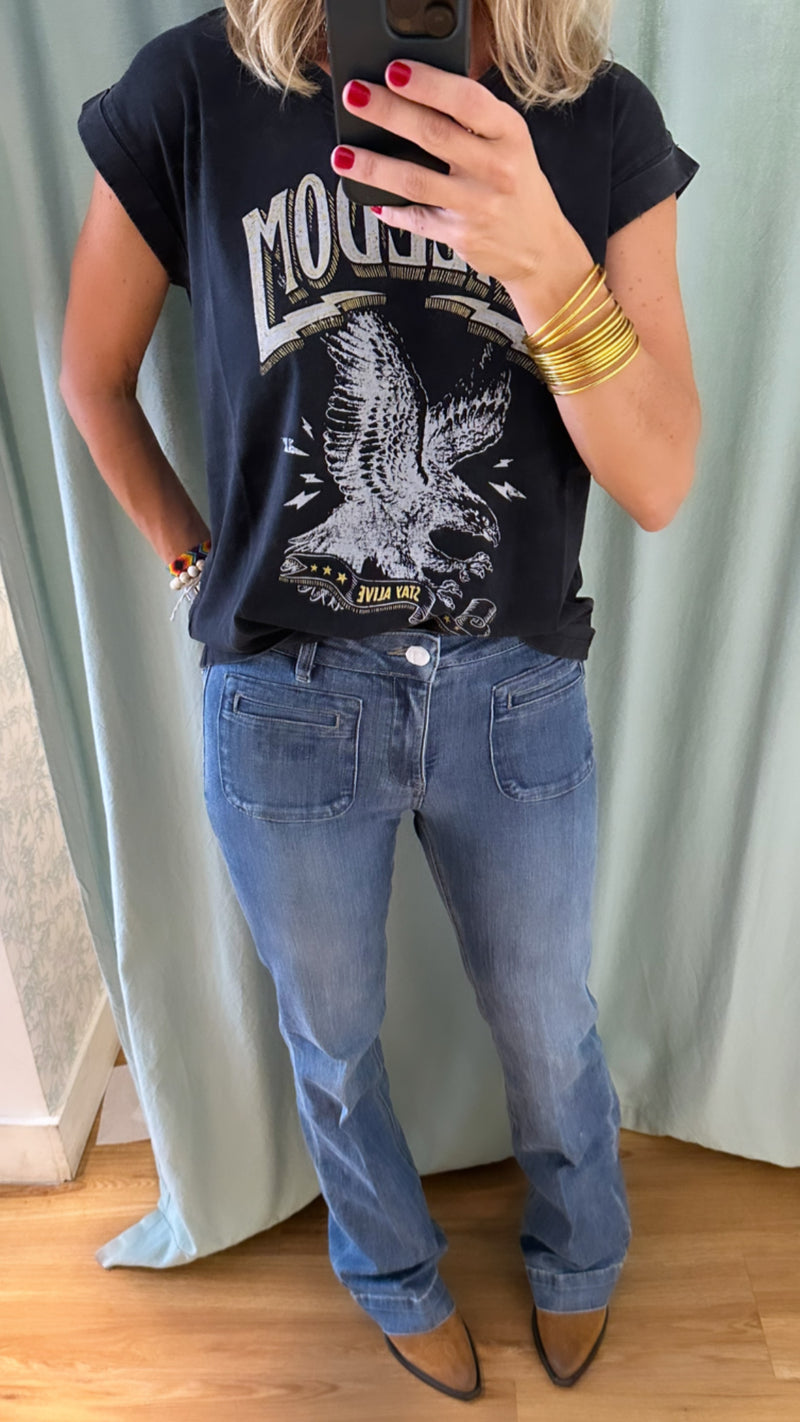 Pantalon vaquero azul bolsillos delante