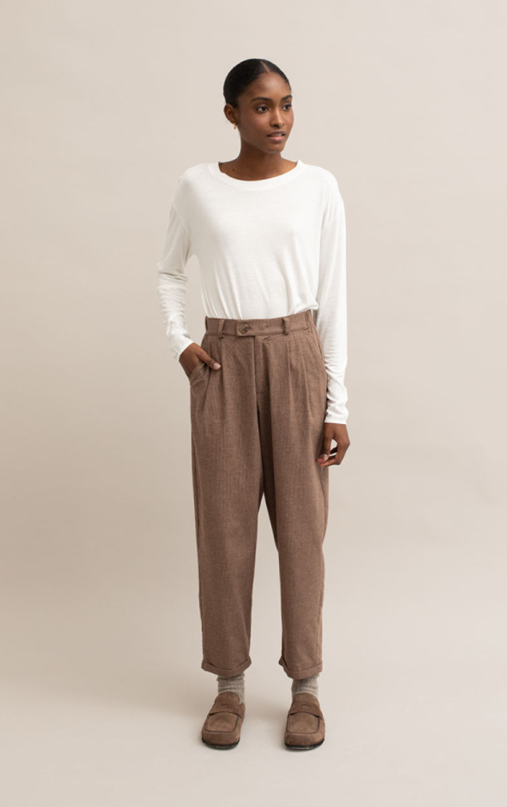 pantalon largo fluido pata de gallo