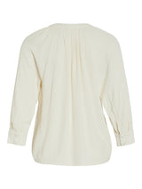 Camisa cuello pico manga 3/4 con bordado
