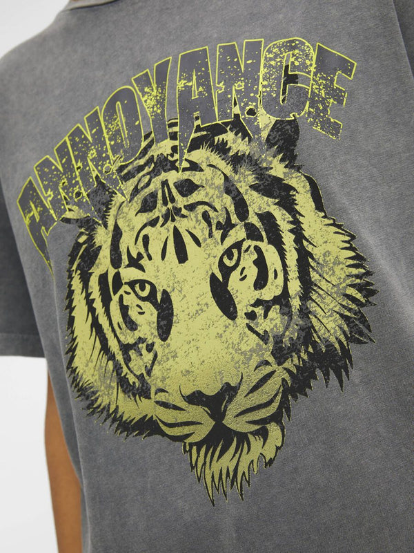 Camiseta gris cara tigre