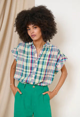 camisa manga corta cuadros