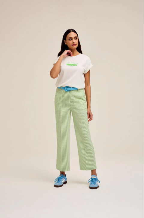 Pantalon mil rayas verde menta
