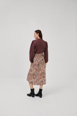 Falda midi semillas rosa/granate