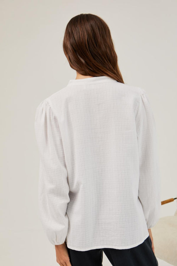 Blusa escote redondo blanca