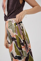 Falda envolvente midi lazo lateral