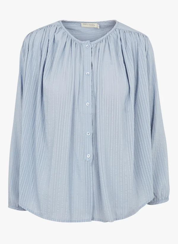 Camisa dibujo trama azul