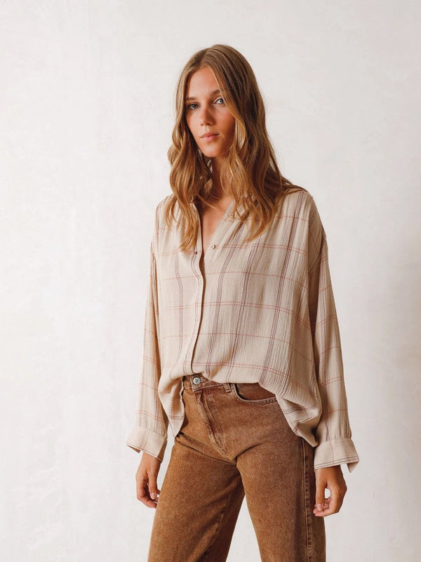 Camisa cuadros crudo