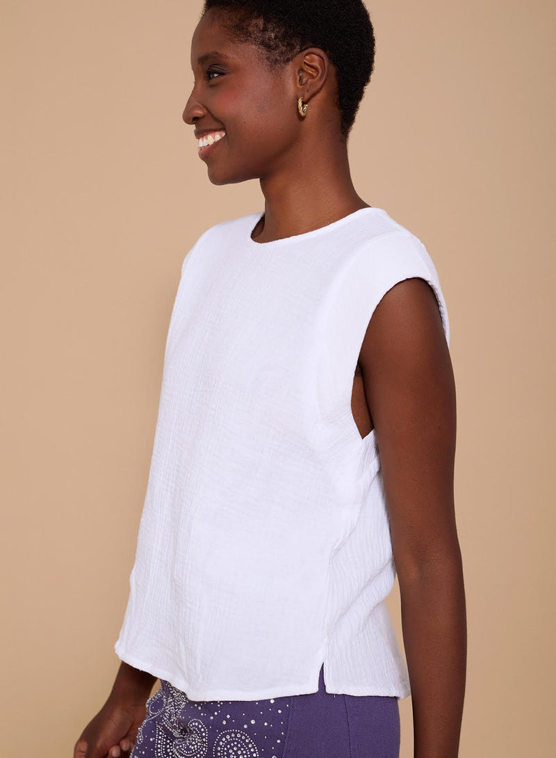 camiseta bimateria bambula hombrera