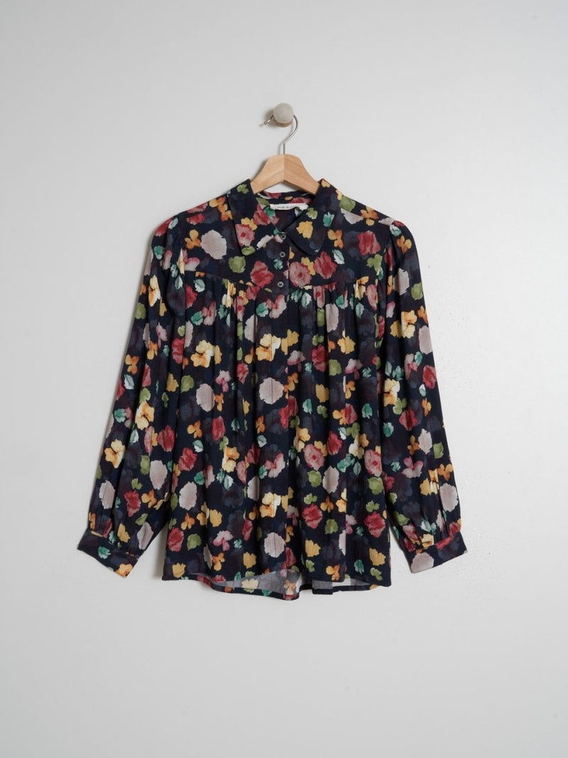 Camisa azul canesu flores
