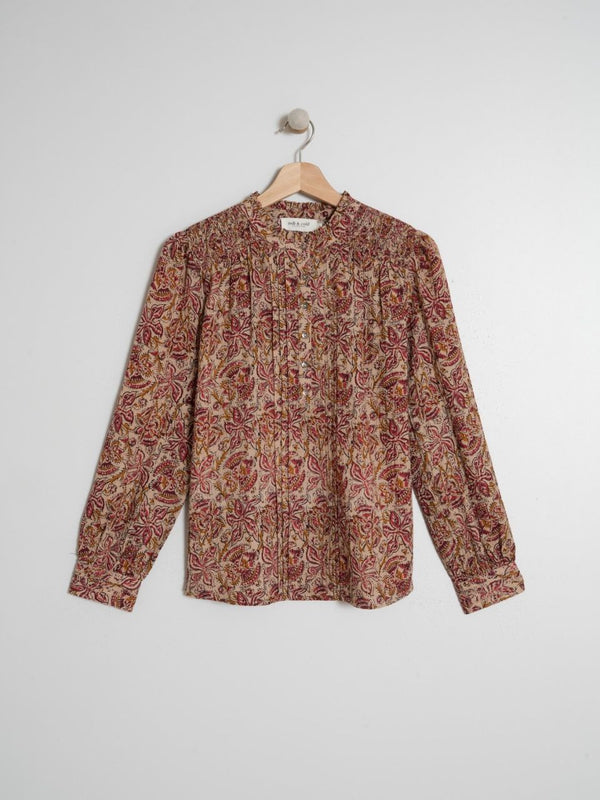 Camisa jaretas elastico hombro estampada