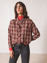 Camisa cuadros burdeos/negro