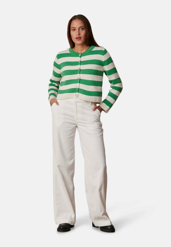 Pantalon pana ancha blanco