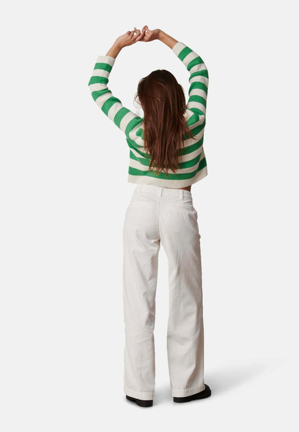 Pantalon pana ancha blanco