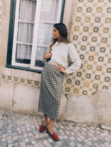 Falda cuadros verde