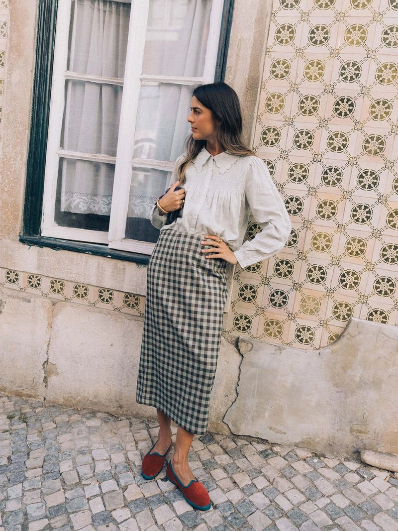 Falda cuadros verde