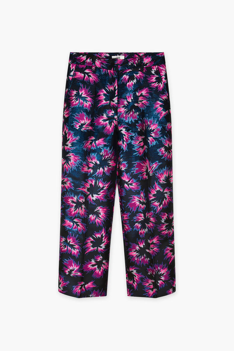 pantalon negro flores estrelladas fluor fosfo