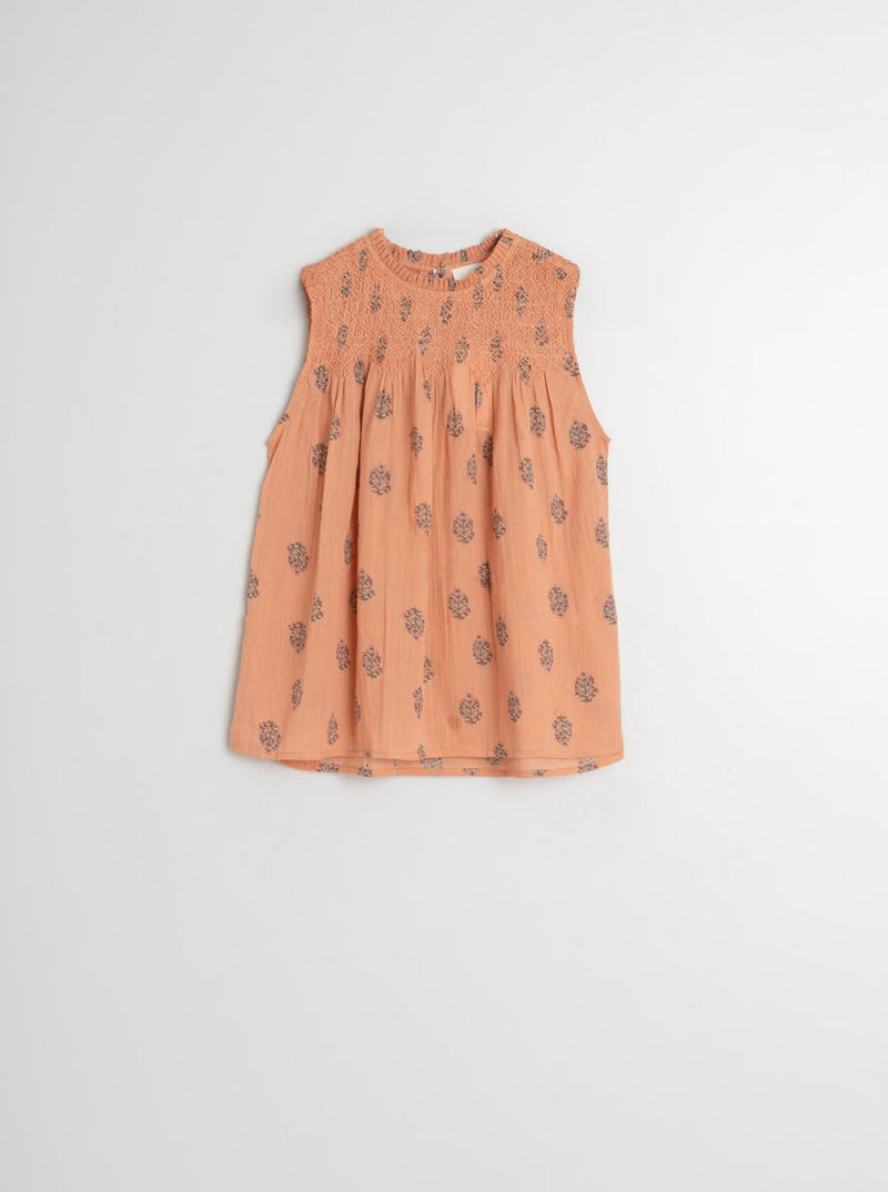 camisa abrochada atras nido sin mangas