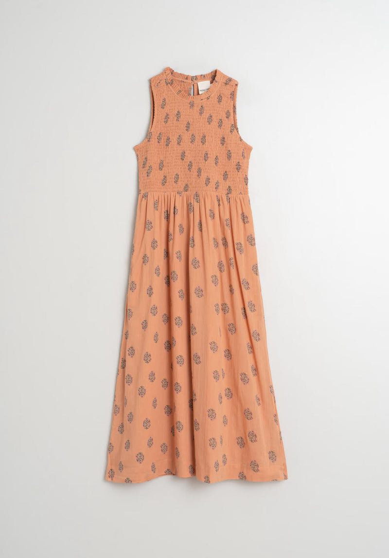 vestido sin mangas cuerpo fruncido
