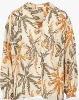 Camisa beige estampado palmeras
