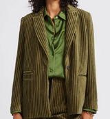 Blazer verde rayas terciopelo