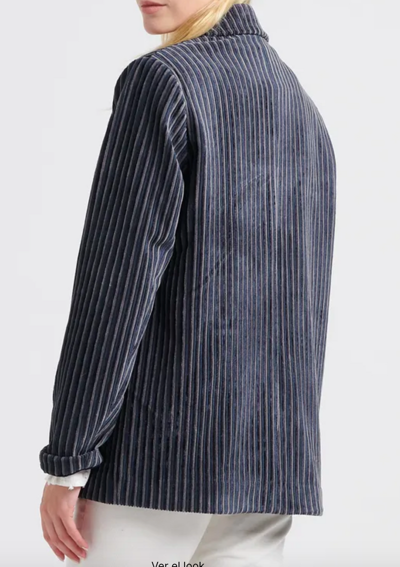 Blazer azul rayas terciopelo