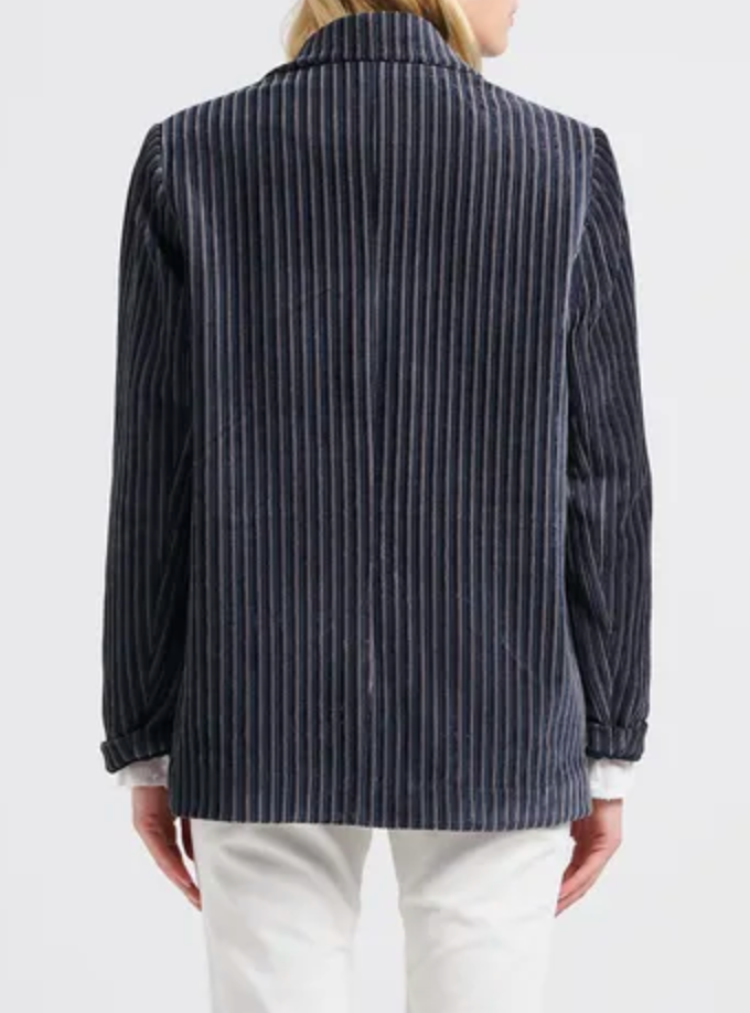 Blazer azul rayas terciopelo