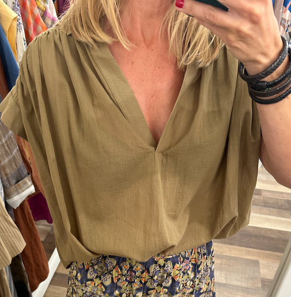 camisa  sin botones khaki