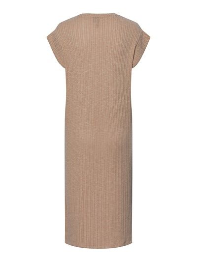 Vestido canalé m/c beige