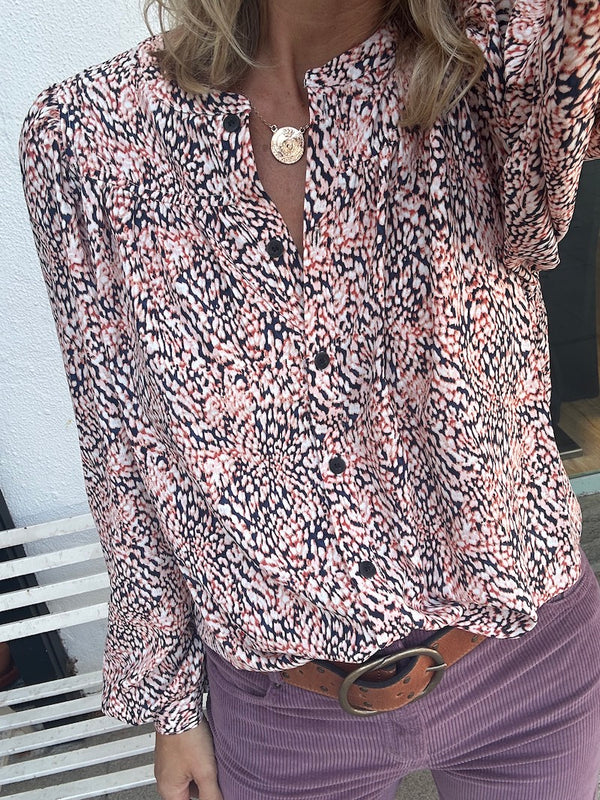 Camisa dibujo trama coral