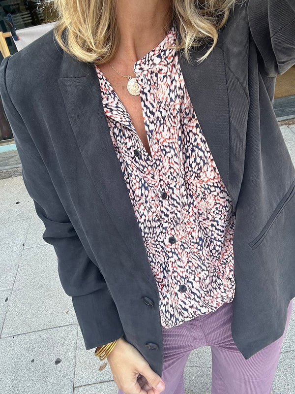 Camisa dibujo trama coral