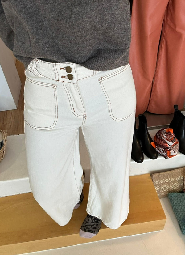 pantalon denim palazzo