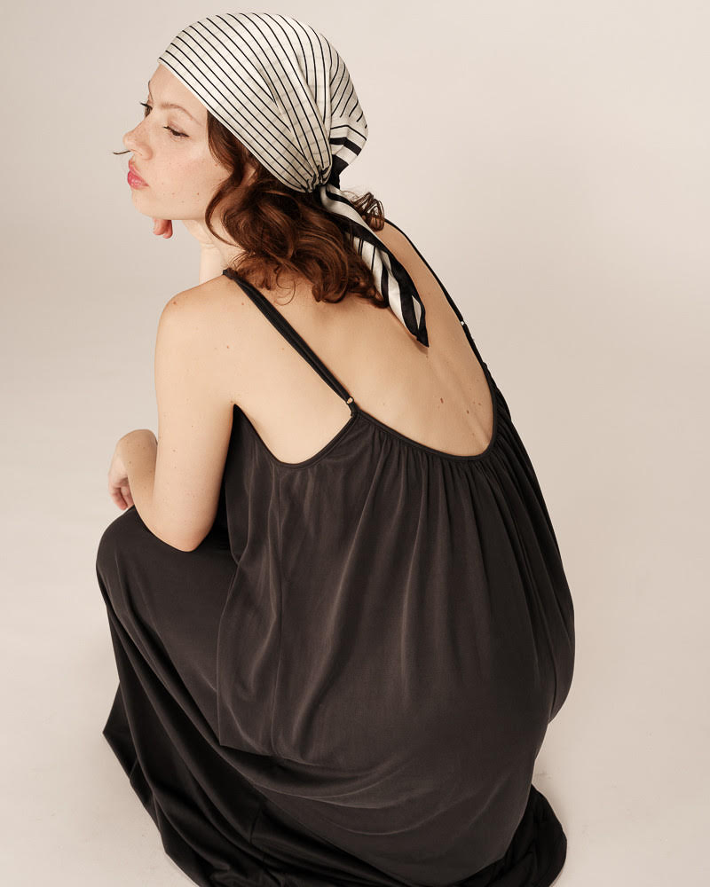vestido tirantes algodon antracita